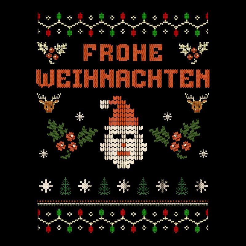 Frohe Weihnachten Ugly Strickoptik Weihnachtsmann
