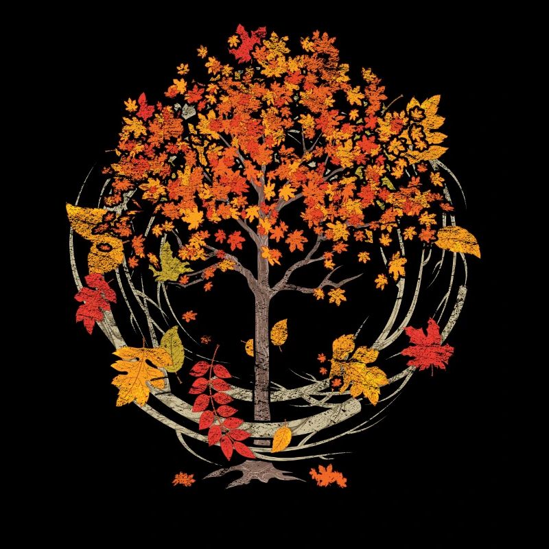 Feuillage coloré Forêt Arbre Feuillus Feuilles Mortes Cadeau Automne