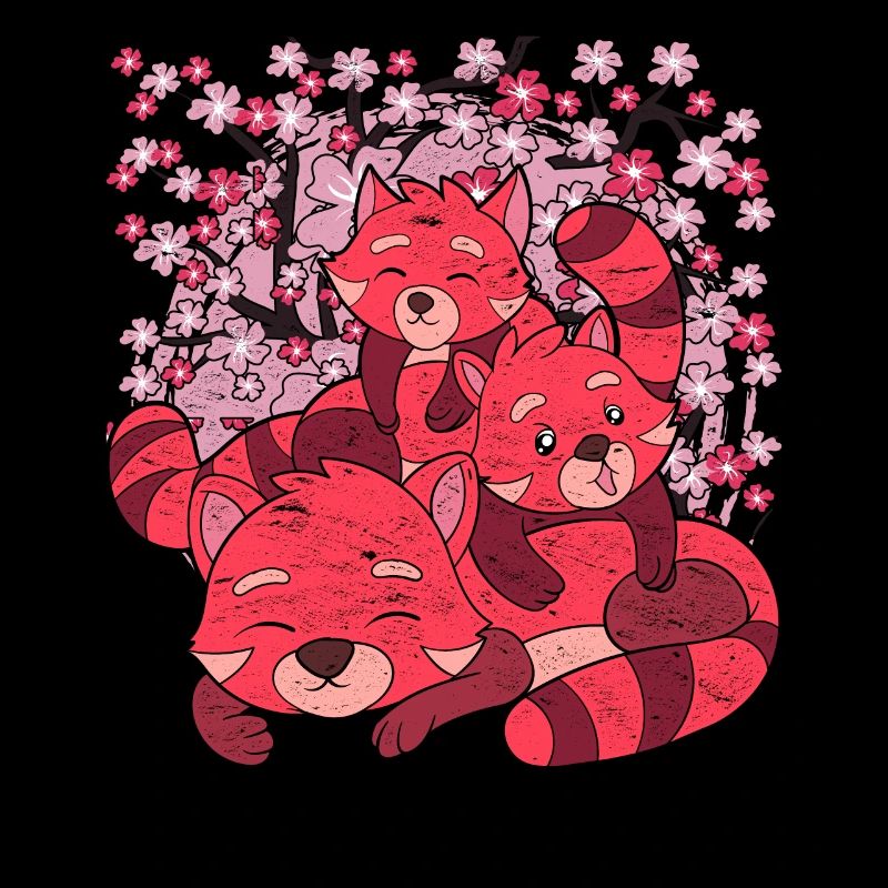 Kirschblüten Zoo Tier Geschenk Sakura Roter Panda