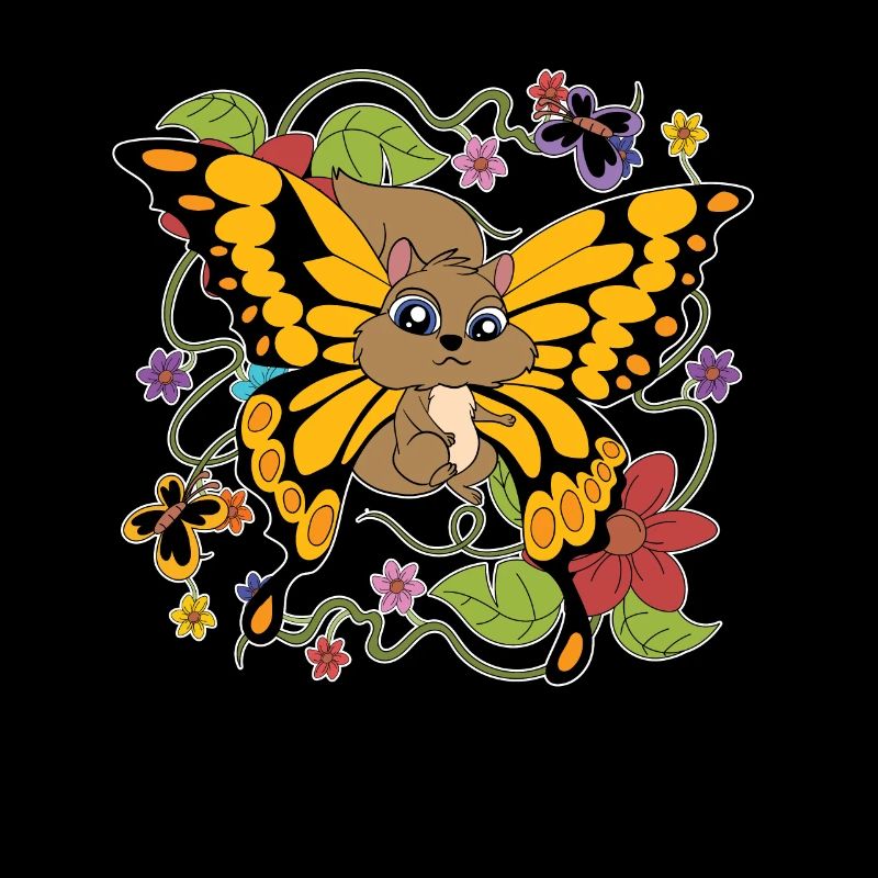 Wald Nagetier Geschenk Schmetterling Eichhörnchen