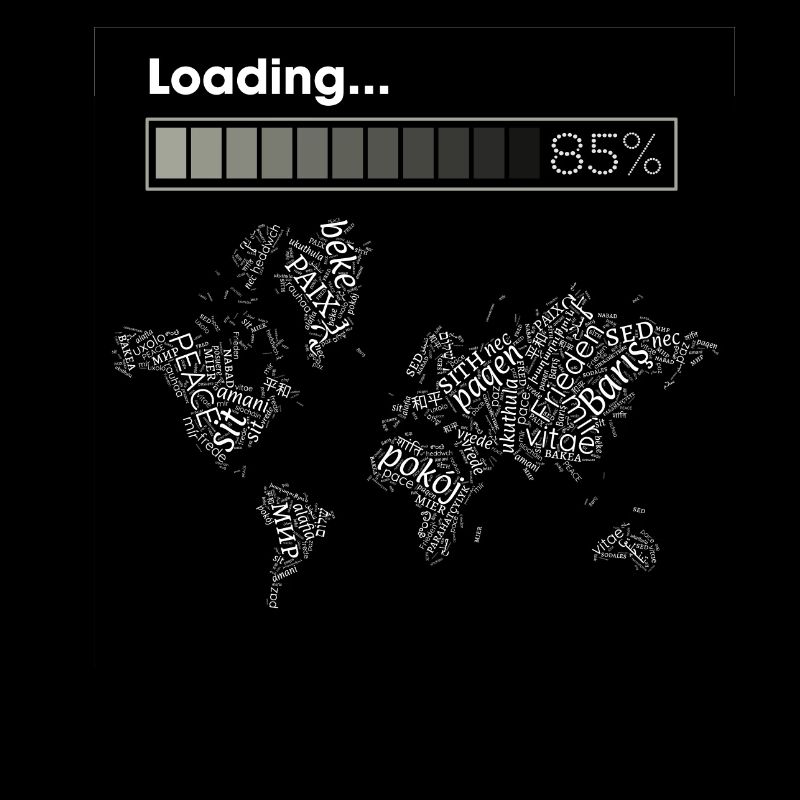 Fieden to 85% loaded - world map