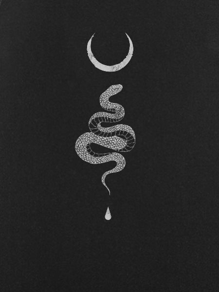 Okkult gotisk måne slange grunge Satan Devil Black