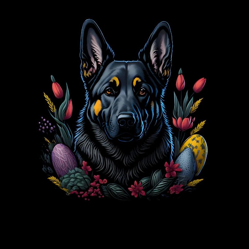 Easter Spring German Shepherd Dog