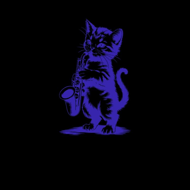 Cat with Saxophone Funny Sax