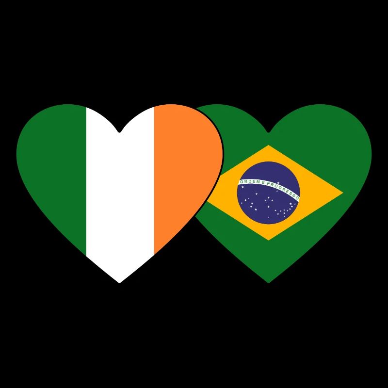Drapeau de l’Irlande Brésil Coeur