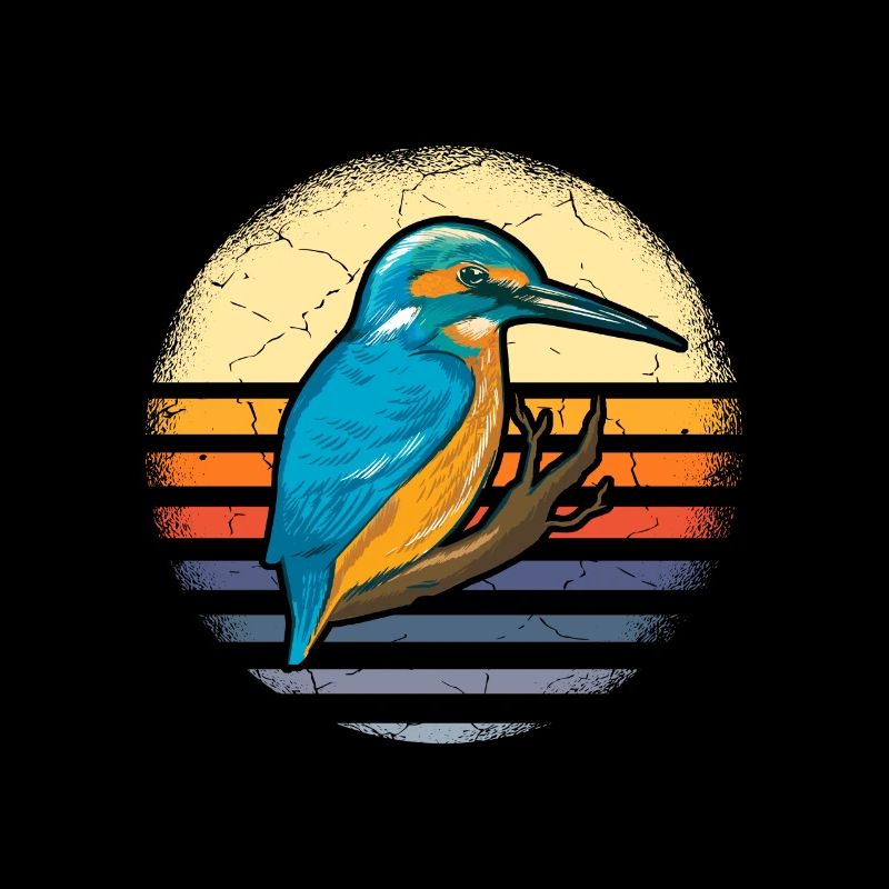 Kingfisher Rackenvogel plumes graphique bleu cobalt