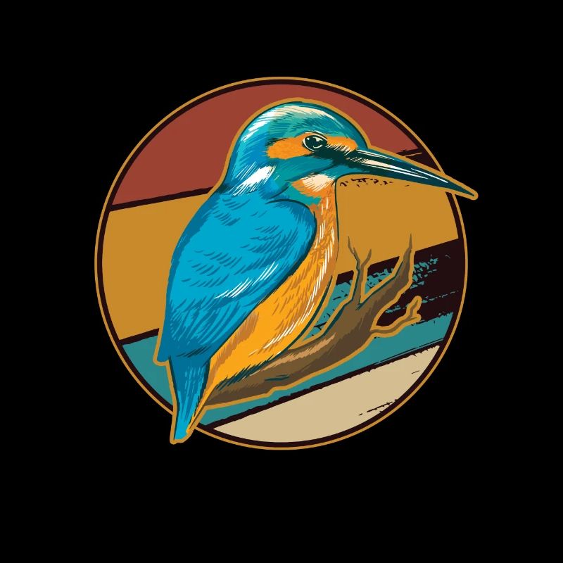 Kingfisher Rackenvogel plumes graphique bleu cobalt
