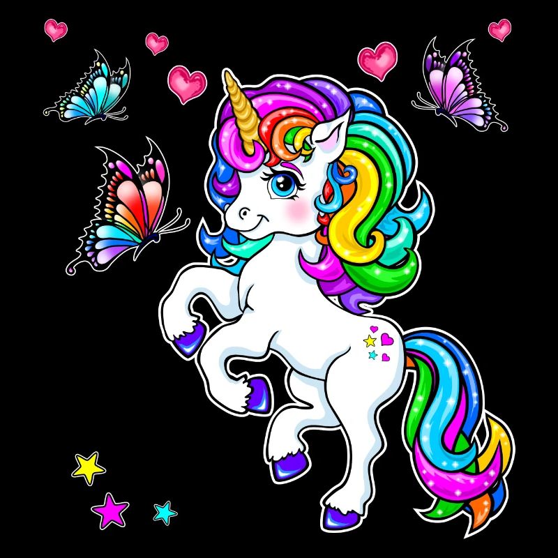 Einhorn mit Schmetterling
