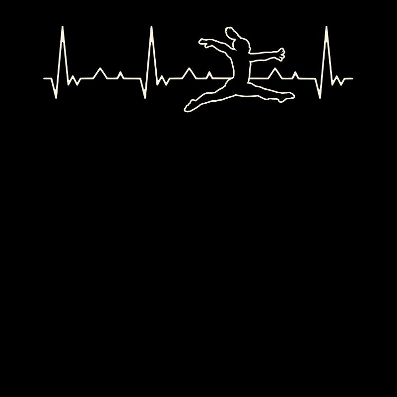 Gimnasta Mujer Jump Ejercicio. Corazón. Amor. Ekg