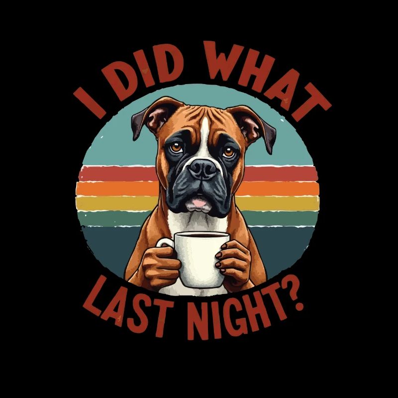 I Did What Last Night Boxer Boxerhalter Boxerhund