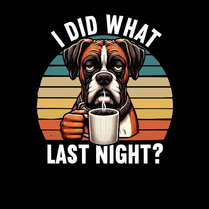 I Did What Last Night Boxer Boxerhalter Boxerhund