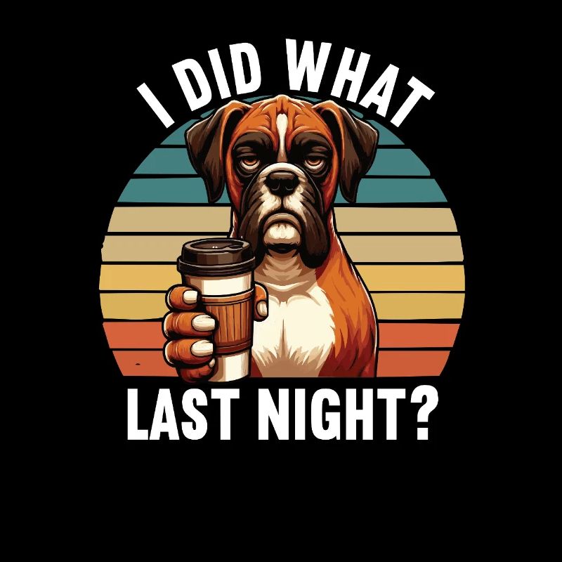 I Did What Last Night Boxer Boxerhalter Boxerhund