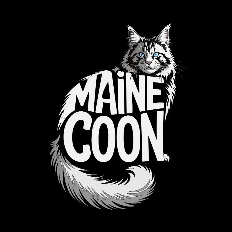 Maine Coon Cat Illustration Design