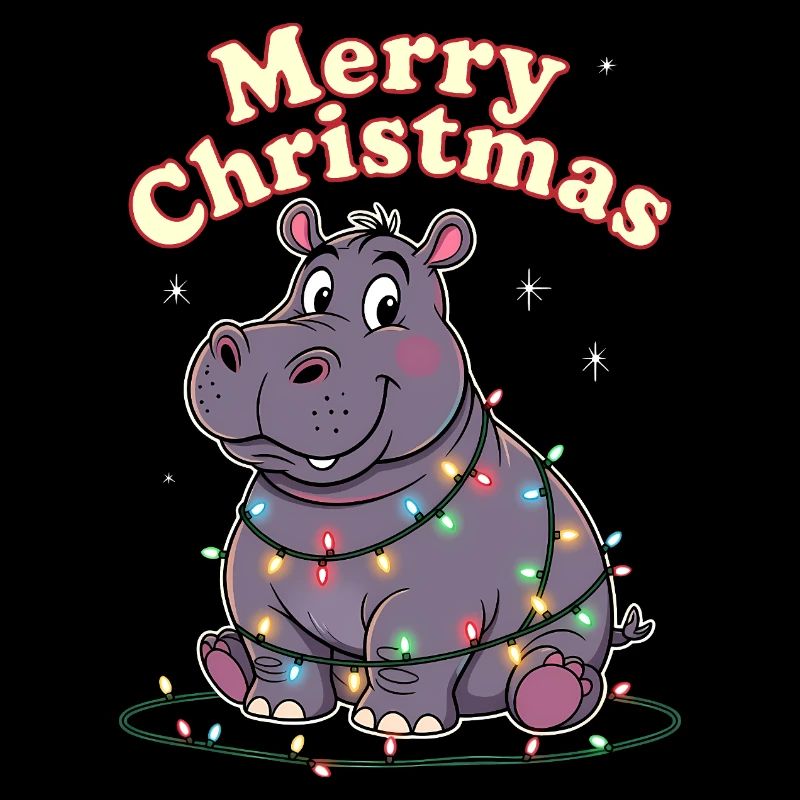 Hippopotames du Zoo de Noël d’Afrique Joyeux Noël