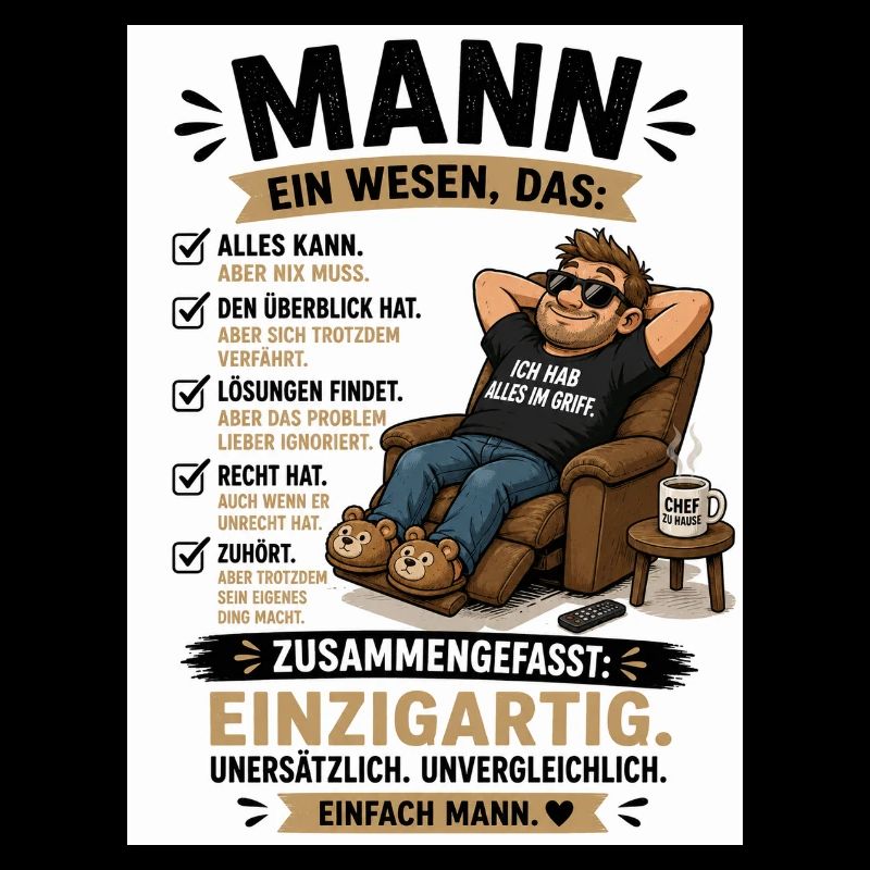 Mann: Einzigartig, unverwechselbar