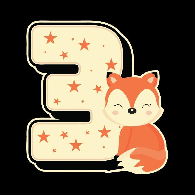 3rd Birthday Years Three Fox Boy Child Gift