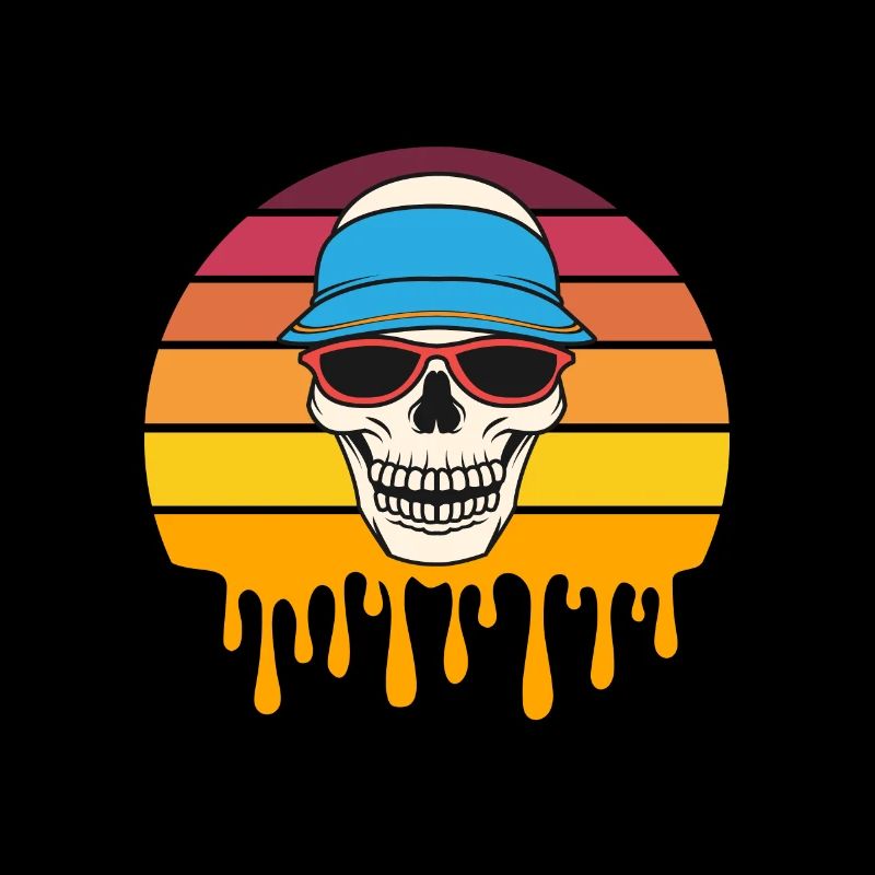 Funny Scary Skull Head Summertime Horror Spooky Su