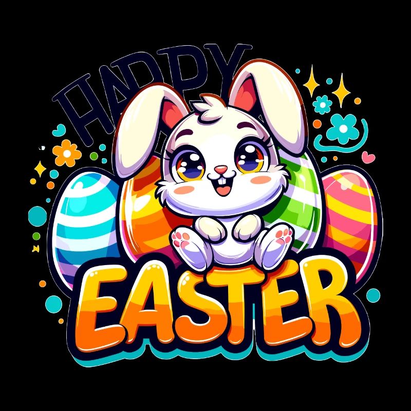 Joyeuses Pâques - Illustration de lapin de Pâques