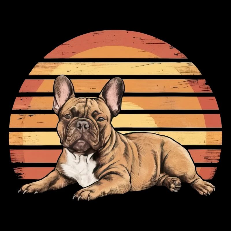 Bouledogue Vintage Coucher de soleil