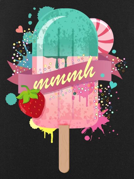 popsicle with strawberry