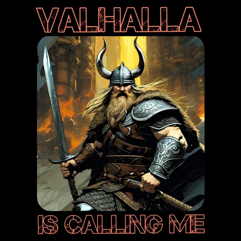Fier Viking avec des cornes casque Valhalla