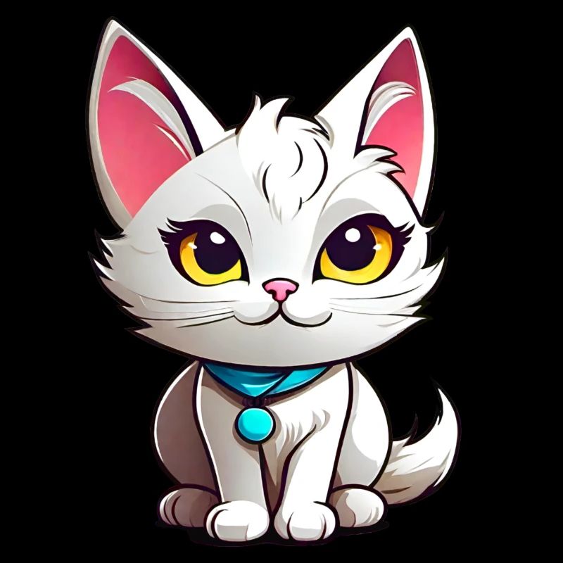 Chat blanc mignon