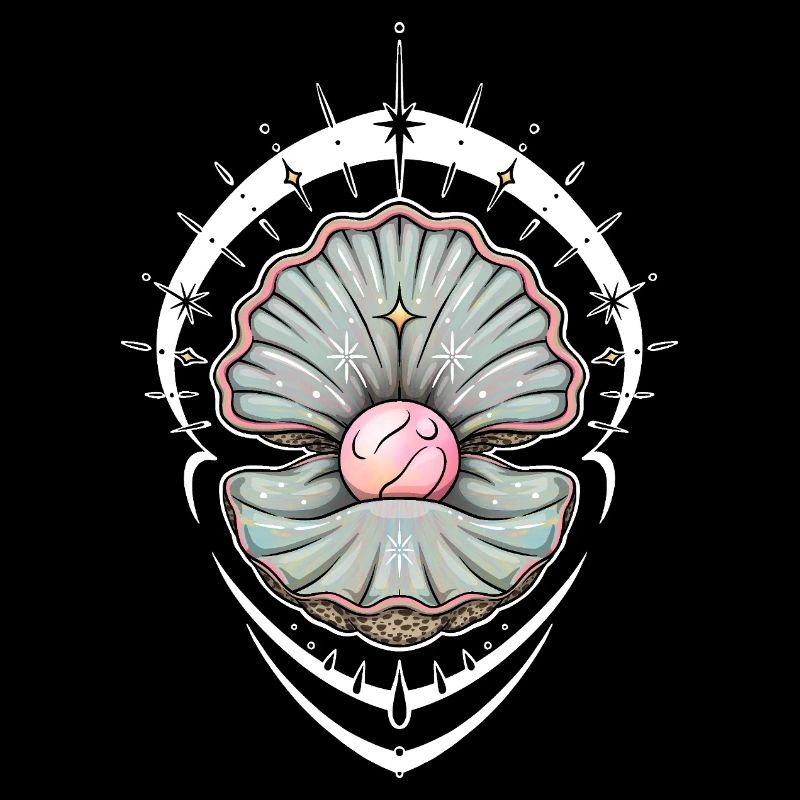 Mystische Muschel mit kosmischem Glanz