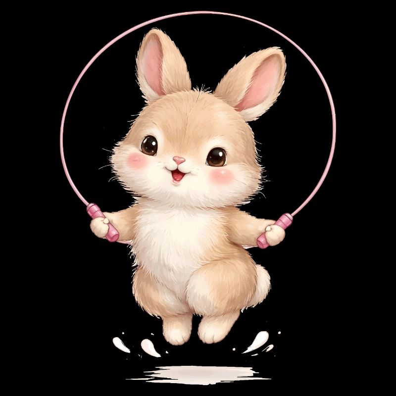 Süßer Hase beim Seilspringen 