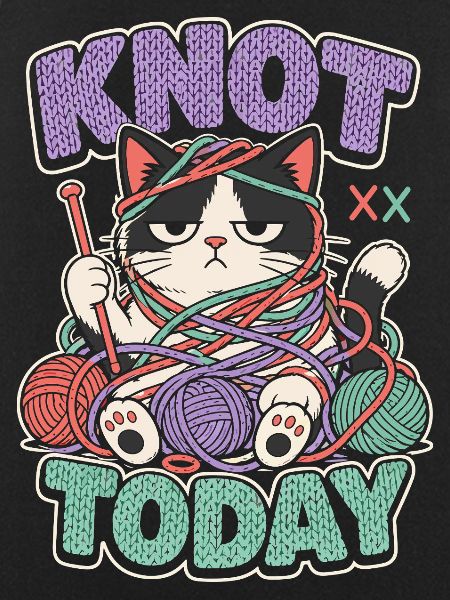Knot Today Katze mit Wolle