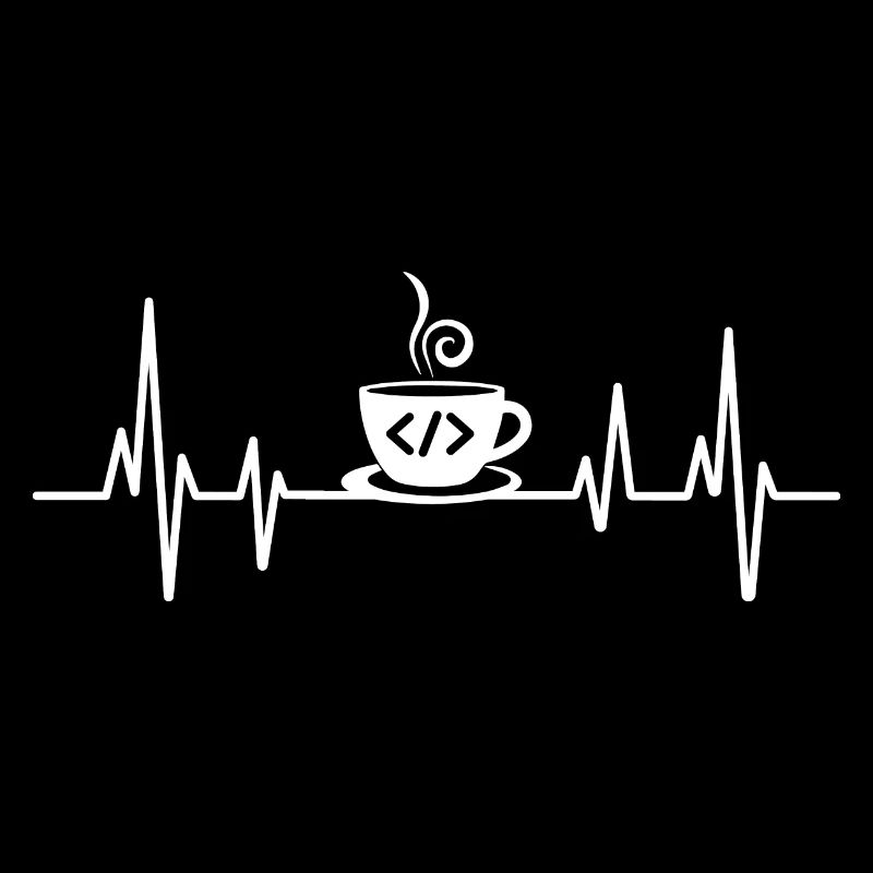 Codage du café Heartbeat Codeur Développeur Nerd Coffe