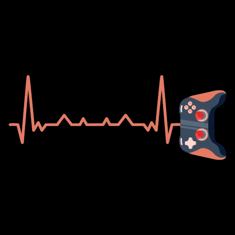 Ecg Heartbeat Video Game Player Gaming Console Pc