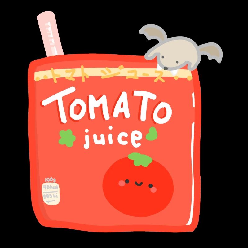 Tomato juice with bat on top