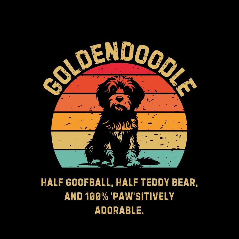 Goldendoodle Retro Sunset