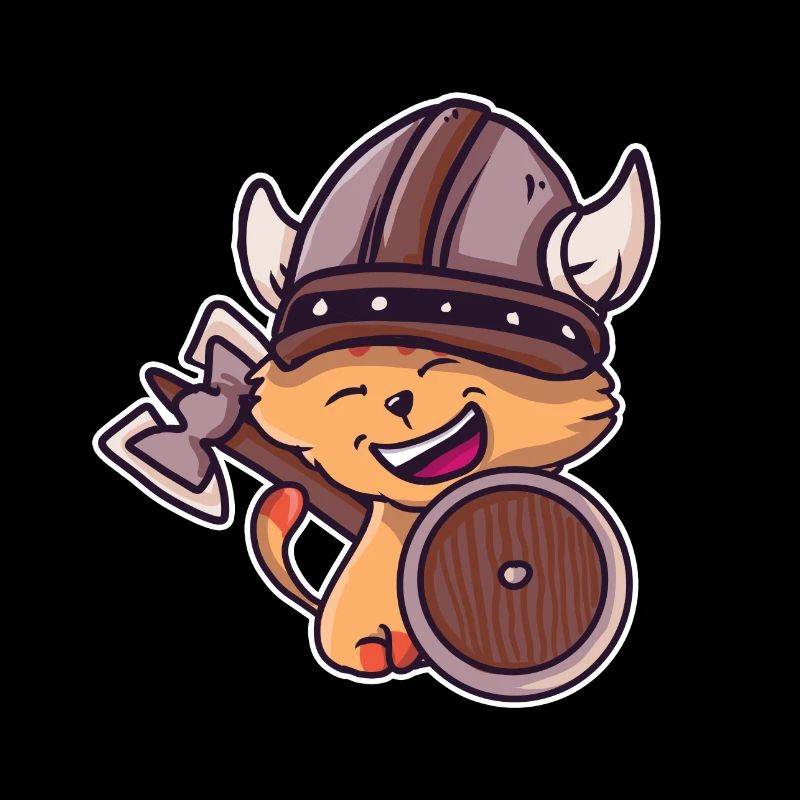Wikinger Katze Kinder Valhalla Krieger