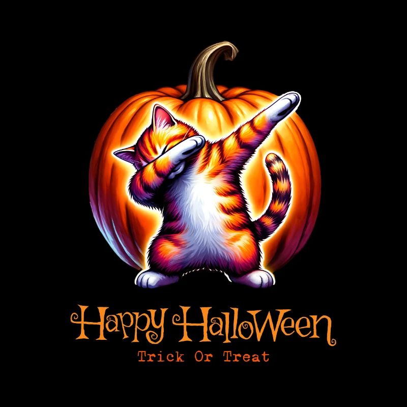 Joyeux Halloween, chat effrayé