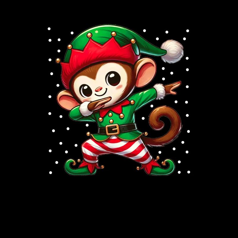 Christmas Monkey Elf Funny Monkey Lover Ape