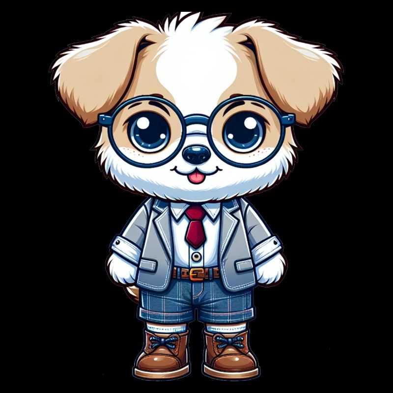 Chien écolier mignon