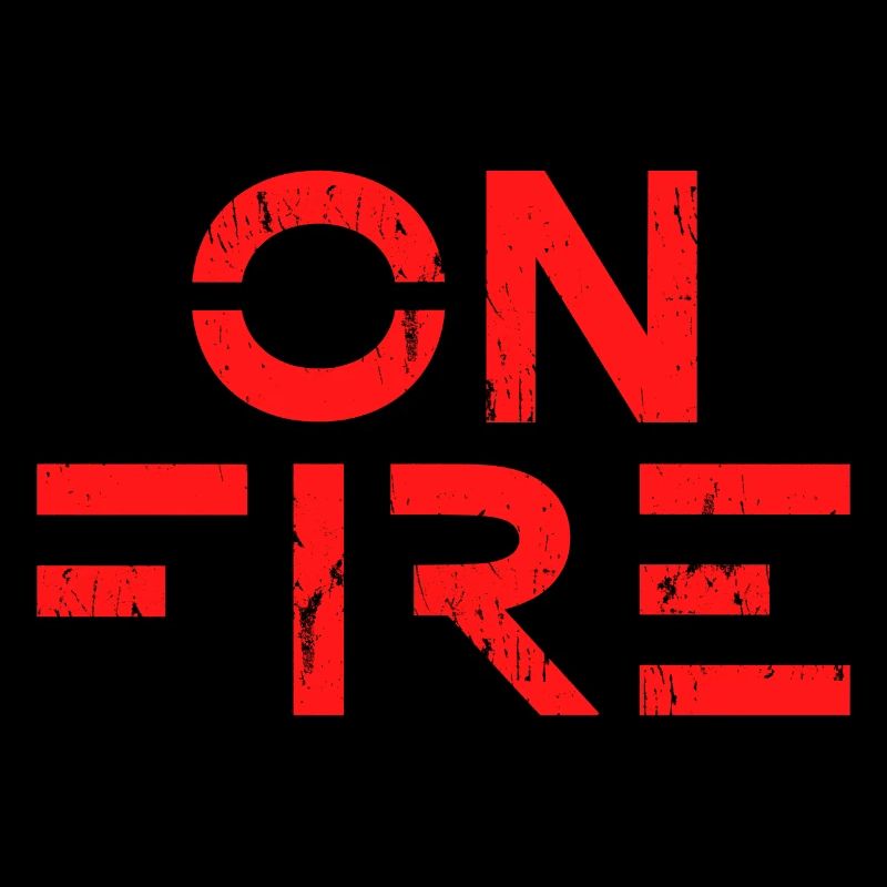 ON FIRE — Red Grunge Style Typography