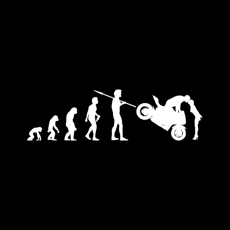 Evolution Biker Paar Motorradfahrer Motorrad Liebe