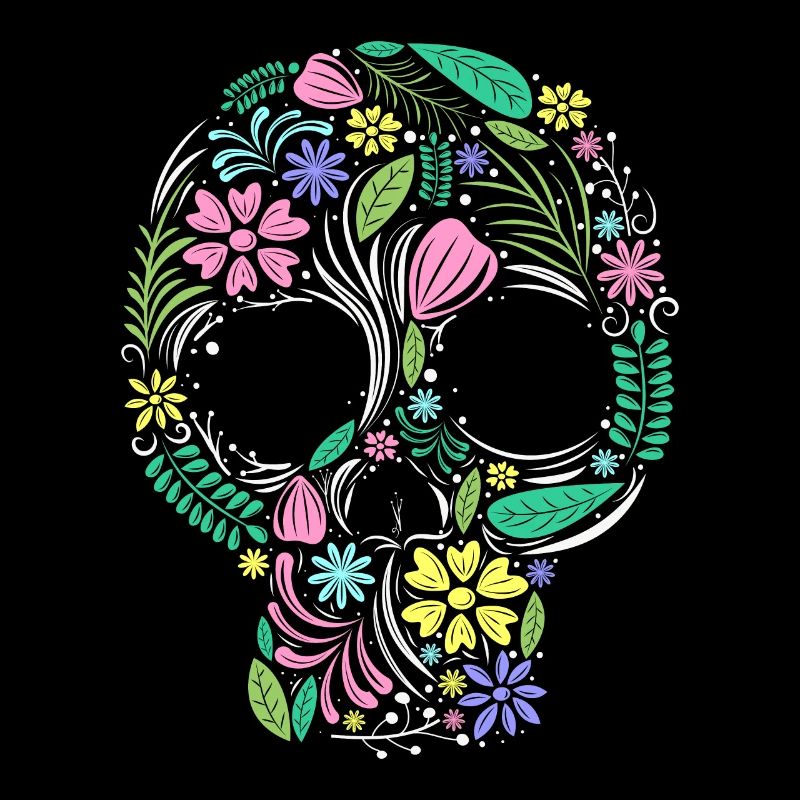Fleurs de crâne hippie