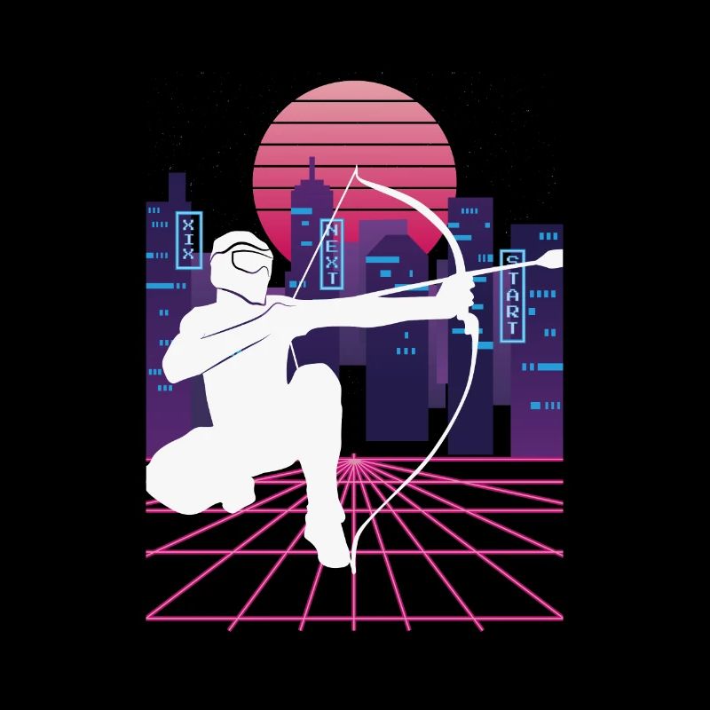 Vaporwave Synthwave Skyline Arrowtag