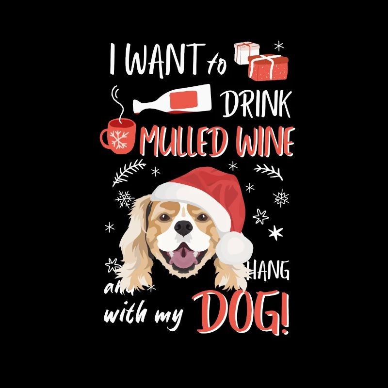 King Charles Spaniel Vin chaud Noël