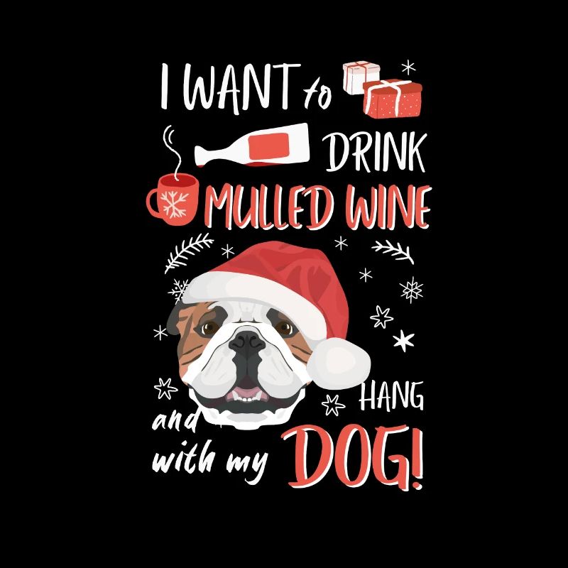 Bouledogue anglais vin chaud Noël