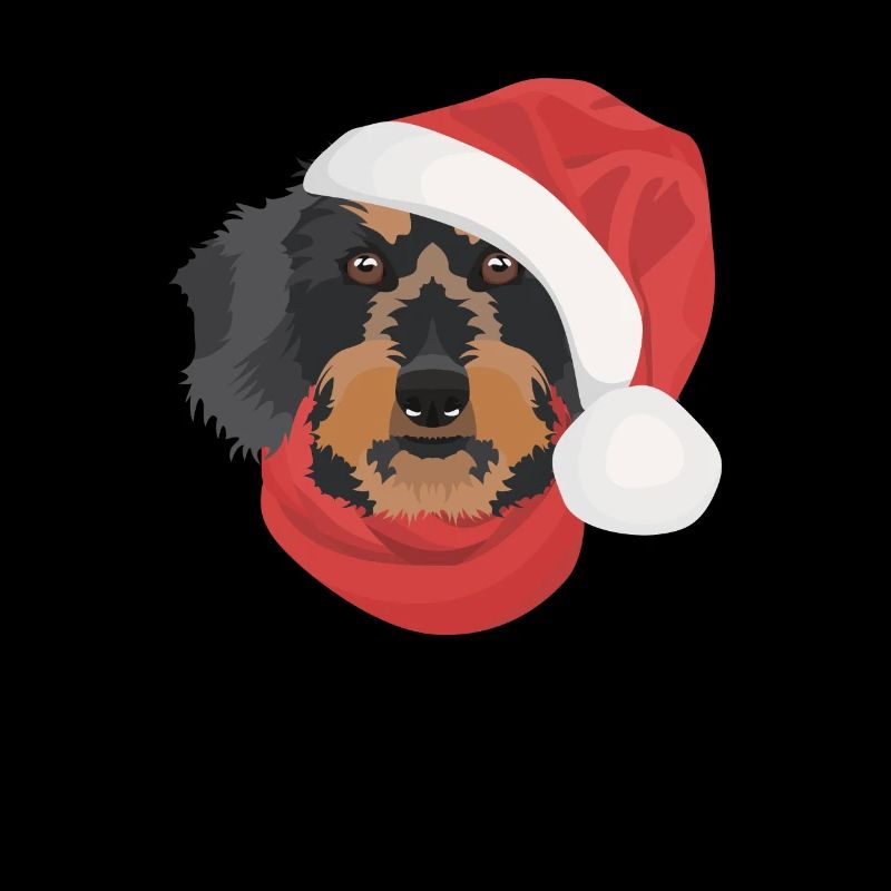 Teckel à poil dur Joyeux Noël