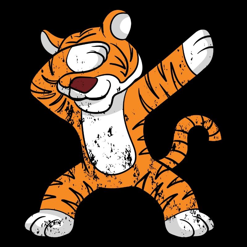 Retro Vintage Grunge Style Dabbing Dab Tiger