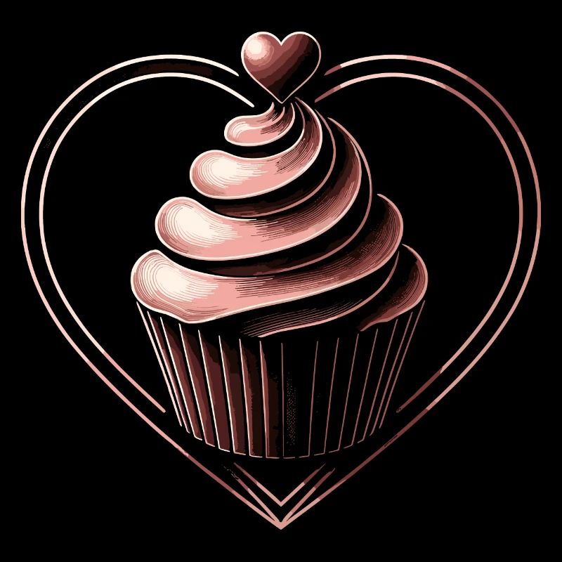 Cupcake Chocolate Heart Baker Baking Bake Cupcakes