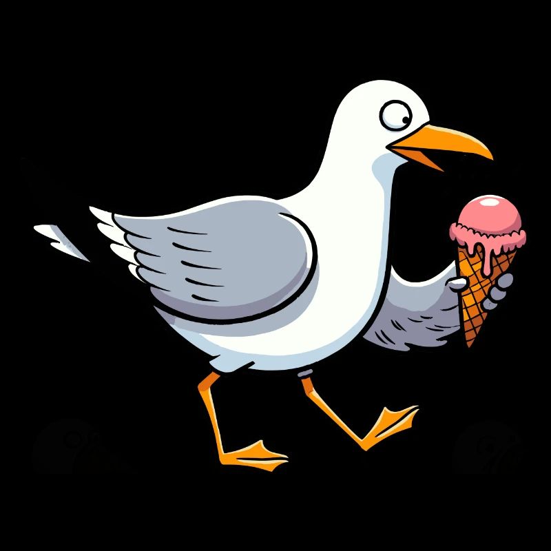 Nordsee Möwe Eis Eiscreme Waffel Feier Geburtstag