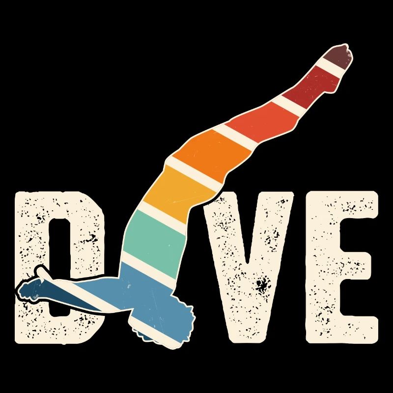 Retro Graphic Cliff Diver Cliff Diving Tombstoning
