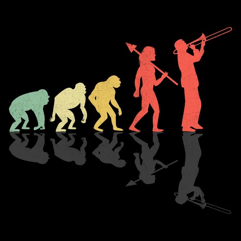 Trombonist Trombone Player Evolution Marching Band