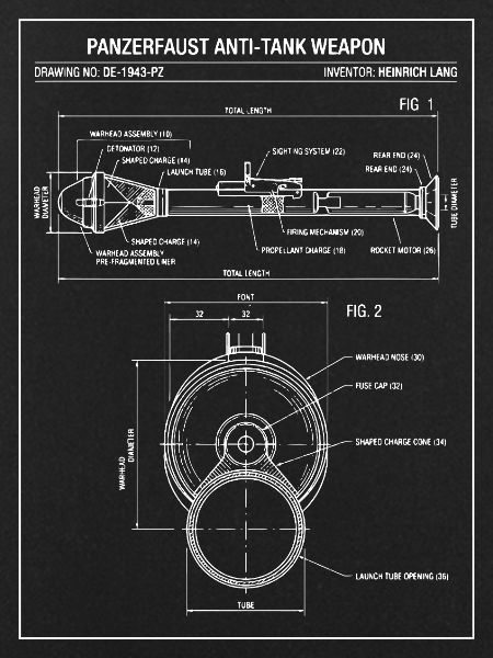 Panzerfaust-Panzerabwehr-Bauplan